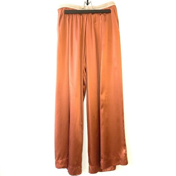 Anthropologie Eloise Silk Peach Pink Pull On Pants - Picture 6 of 13